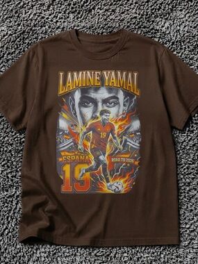 Gildan Brown Lamine Yamal España 19 Graphic Tee